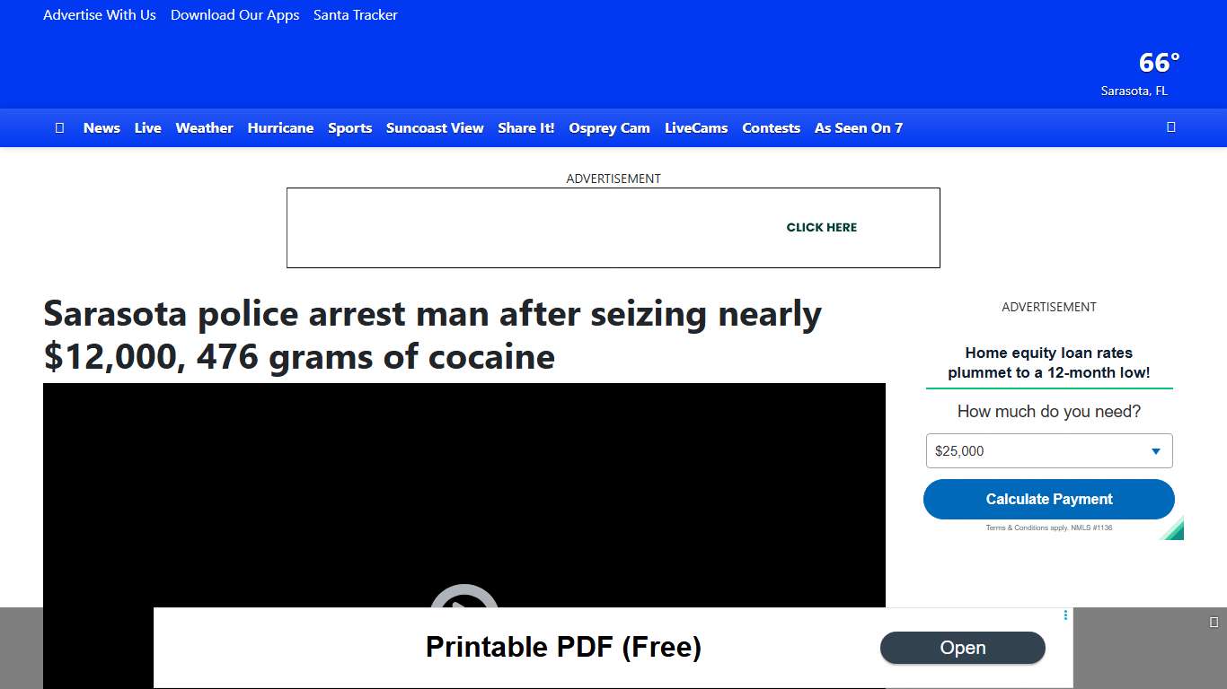 Sarasota police arrest man after seizing nearly $12,000, 476 grams of cocaine