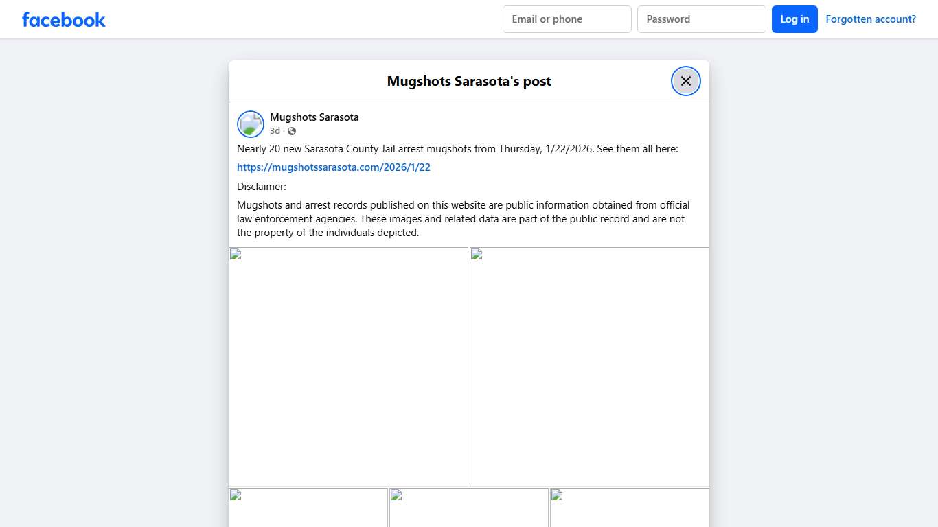 Nearly 20 new Sarasota County Jail... - Mugshots Sarasota Facebook